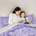 thumbnail image 4 of jejeloiu Soft Boho Queen Comforter Set For Men Women,Paisley Pattern Comforter Sets Queen,Purple White,Light Gray Reversible,3-Piece,1 Comforter and 2 Pillowcases, 4 of 7