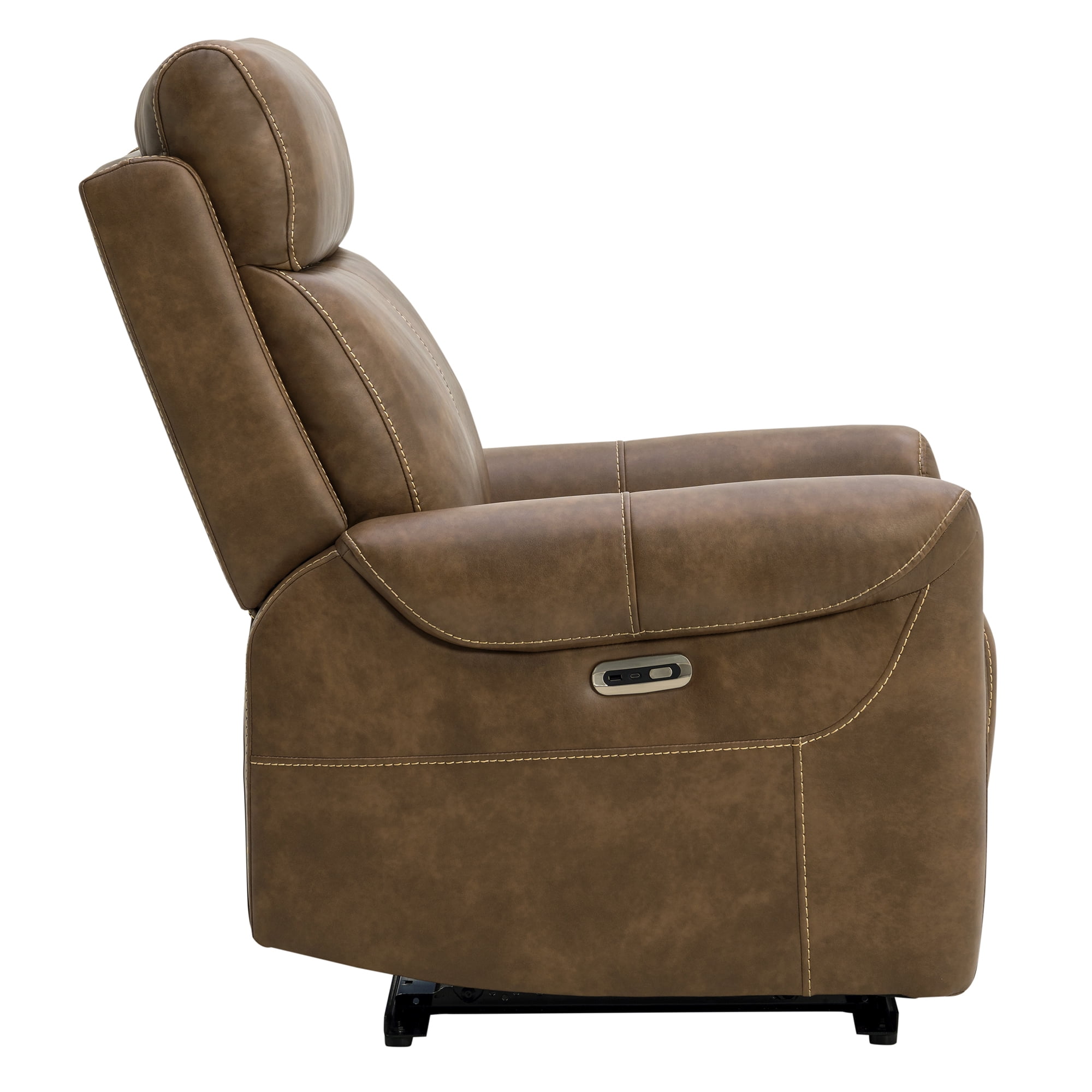 Spruce & Spring Wall Hugger Power Recliner with Three Positions, Brown
