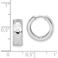 thumbnail image 4 of Sterling Silver Rhodium Polished Patterned Hinged Hoop Earrings (15 X 15) Made In Turkey qe8509, 4 of 5