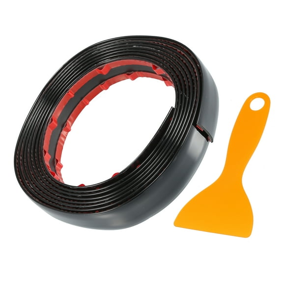 Unique Bargains 1" 25mm Width Self Adhesive Car Door Window Bumper Trim Strip Sticker 10Ft 300cm  Gloss Black