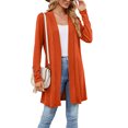 thumbnail image 1 of xiaxaixu Women's Spring Autumn Long Cardigan Solid Color Long Sleeve Open Front Cardigan Jacket, 1 of 8