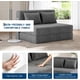 thumbnail image 3 of 2-in-1 folding sofa cama con pillow - portable lazy floor sofa lounger, pull-out loveseat in gris oscuro, 3 of 7