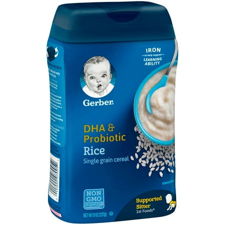 Gerber DHA and Probiotic Single-Grain Rice Baby Cereal, 8 oz