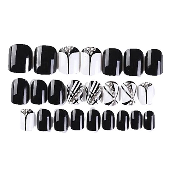 Vogacara 1 Juego de uñas sin pegamento de longitud media estilo cuadrado prensa mate en envolturas de cobertura completa suministros de salón kit de Juegos de manicura Siete Vogacara CE011881-07B