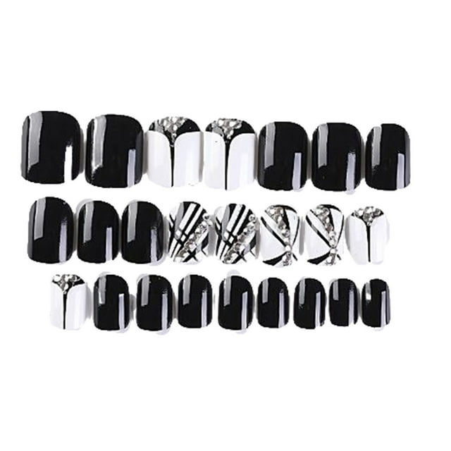 Vogacara 1 Juego de uñas sin pegamento de longitud media estilo cuadrado prensa mate en envolturas de cobertura completa suministros de salón kit de Juegos de manicura Siete Vogacara CE011881-07B