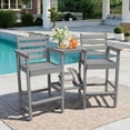 thumbnail image 7 of Easthome HDPE Tall Adirock Chair Set of 2, Heavy-Duty Outdoor Chairs with Removable Double Trays, Weather-Resistant, Easy to Clean, for Patio, Deck, Backyard, Small Panel, Gray, 7 of 7