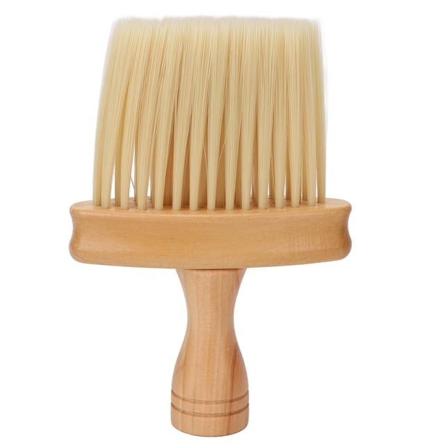Cepillo de barbero para cuello, cerdas de nailon, estilo sencillo, con mango de madera, para cortar el pelo.