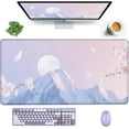 thumbnail image 2 of Pink Mouse Pad Large XXL Mousepad 34.65" x 15.75" Extended Gaming Desk Pad Laptop Computer Mousepad with Non-Slip Rubber Stitched Edges for Office, Work, Game, 2 of 5