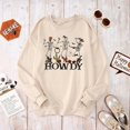 thumbnail image 4 of Women Howdy Western Cowboy Skeleton Sweatshirt, Retro Halloween Oversized Crewneck Pullover, 4 of 6