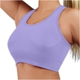 thumbnail image 2 of Womens Racerback Sports Bra with Removable Pads Cross Back Strappy Yoga Bra Medium Support Padded Athletic Workout Crop Top for Gym Running, 2 of 6