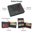 thumbnail image 4 of MARSHAL Mens RFID Blocking Vintage Leather Patriotic Eagle & USA Flag Debossed Bifold Wallet Black, 4 of 9