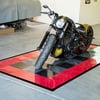 FlooringInc Diamond Nitro Motorcycle Mats, 5'x10', Black & Harley Orange
