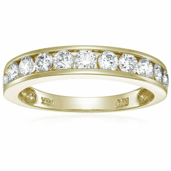 Vir Jewels 1 CTTW SI2-I1 Certified 14K Yellow Gold Classic Diamond Wedding Band Channel Round Size 5.5 Female Adult