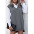 thumbnail image 4 of POGLIP Women's Gray Knit Vest Pullover Sweater, 4 of 6