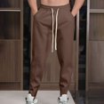 thumbnail image 3 of DODADAWANJ Cotton Sweatpants Men with String Big and Tall Drawstring Elastic Waist Sweatpant with Pockets Loose Fit Workout Joggers Pants Coffee M, 3 of 10
