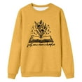 thumbnail image 3 of Arlun Just One More Chapter Sweatshirts for Women Cute Flower Book Graphic Printed Book Lover Crewneck Pullovers Reading Librarian Oversized Soft Comfortable Long Sleeve Tops Yellow XL, 3 of 3