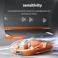 thumbnail image 3 of TFixol Souris Sans Fil Transparente Orange Tri-Mode avec Éclairage RGB, Design à 5 Touches, 2400 DPI, Portée de 10M, Batterie 400mAh, Compatible avec Windows/Mac OS, 3 of 7