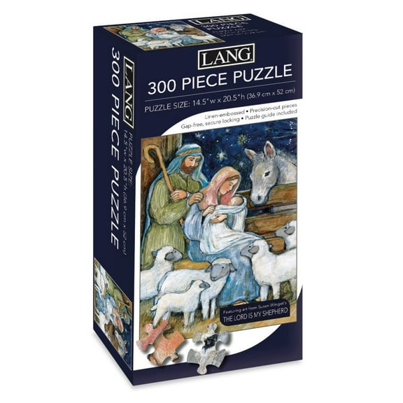 Lang Brands, LLC, Sheep Nativity 300 Piece Puzzle by Susan Winget