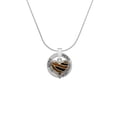 thumbnail image 2 of Delight Jewelry Two-tone Enamel Tiger Print Heart Hero Ring Charm Necklace, 18", 2 of 4