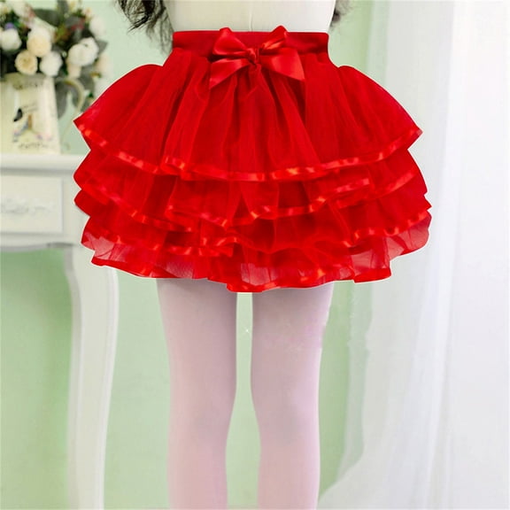 MHFRRA Girls Skirt Toddler Kids Solid Tutu Tiered Skirt Party Skirt Layered Skirt for Little Girls 1 10 Years 4-5 Years