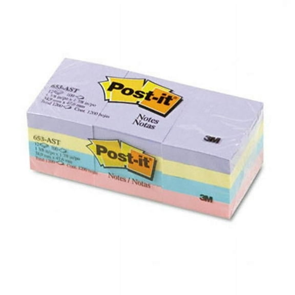 Sticky note Notes Color Notes- 1-1/2 x 2- Pastel Colors- 12 100-Sheet Pads/Pack
