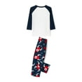 thumbnail image 6 of Family Matching Christmas Pajamas Sets Long Sleeve Patchwork Tops + Elk Print Pants Long Sleeve Jumpsuit, 6 of 10