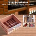 thumbnail image 3 of VEVOR Cigar Humidor Cabinet, Handmade Spanish Cedar Wood Cigar Humidor for 100-150 Cigars, Glass Cigar Desktop Storage Case with Digital Humidifier,Hygrometer,Shelves,and Handle, Great Gift for Men, 3 of 9