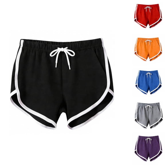 Frostluinai Women's Cotton Yoga Dance Short Pants Gym Sport Shorts Summer Athletic Cycling Track Shorts Dolphin Workout Running Sweat Shorts Gray S