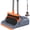 Gray&orange, variant on Broom and Dustpan Set for Home, Office, Indoor&Outdoor Sweeping, Stand Up Broom and Dustpan (Black&Gray)