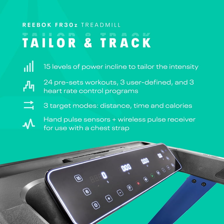 Reebok FR30z Floatride Treadmill - Blue with Incline, Bluetooth