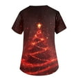 thumbnail image 6 of Women's Christmas Scrubs Top Cute Xmas Print Short Sleeve V Neck Christmas Soft Stretchy Holiday T Shirts, 6 of 6