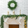 thumbnail image 4 of TETOU 6ft Christmas Garlands Norfolk Pine Garland Faux Greenery Pine Garland for Christmas Holiday Winter Wall Mantle Fireplace Staircase Indoor Outdoor Decoration, 4 of 10