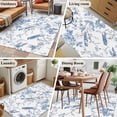 thumbnail image 5 of 3'x5' Area Rugs, White Blue Spring Floral Indoor Outdoor Area Rug for Living Room Bedroom, Summer Birds Botanical Washable Bathroom Rugs Kitchen Floor Carpet Mats Home Decor Aesthetic, 5 of 8