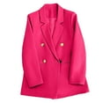 thumbnail image 5 of YUTK Women Jackets Blazers and Jackets,Women's Summer Fashion Solid Color Slim Long Sleeve Double Breasted Suit Small Jacket(Hot Pink,Xl), 5 of 5