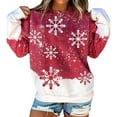 thumbnail image 4 of KZKR Women Crewneck Sweatshirt Christmas Snowflake Print Casual Loose Pullover Plus Size, 4 of 4
