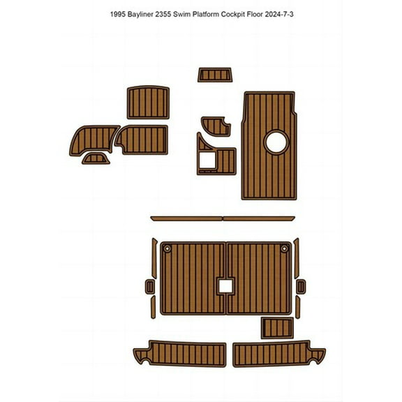 1994 Bayliner 2355 Swim Platform Cockpit Pad Boat EVA Foam Teak Deck Floor Mat