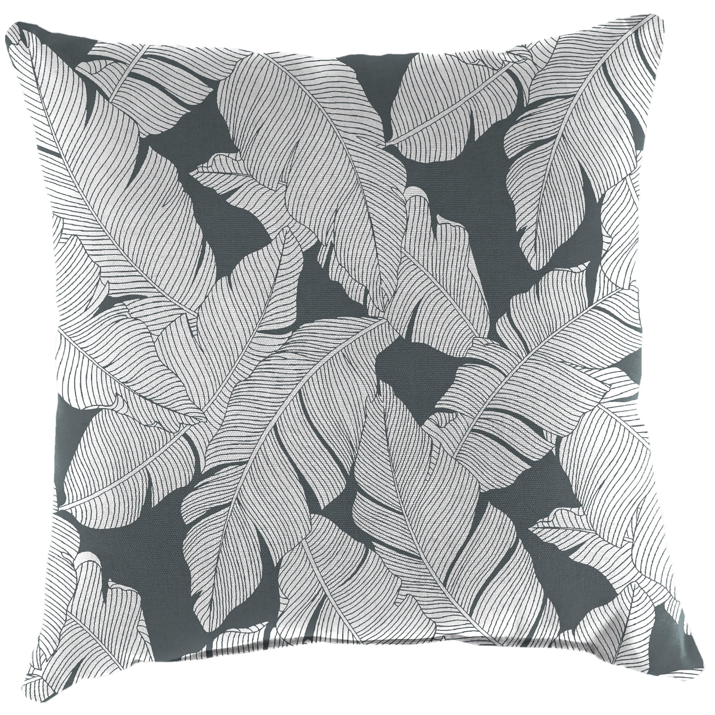 Jordan Manufacturing 16" x 16" Carano Stone Grey Leaves Square Outdoor Throw Pillow (2 Pack)