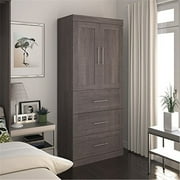 HomeStock Gothic Glamour By HomeStock 36" Storage Unit With 3-Drawer Set And Doors In Bark Gray