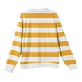 thumbnail image 5 of Wutalume Men's Round Neck Ribbed Knit Pullover, Long Sleeve Striped Print Sweater, Comfortable Stretch Top for Casual Layering and Everyday Wear,Yellow S, 5 of 6