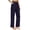 Navy, variant on FENGGHAO Women Linen Pants Wide Leg Side Slit Ankle Pants High Waist Casual Loose Beach Pant Cropped Trousers