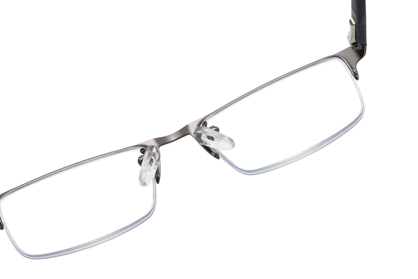 7 PK Men's Blue Light Blocking Reading Glasses - Rectangular Metal Half-Frame - Spring Hinge Readers