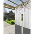 thumbnail image 3 of nqOlkjepod Outdoor Curtains for Patio Waterproof, Pink Green Eucalyptus Outdoor Privacy Panels Grommet, Spring Leaves Watercolor Fruit Blackout Outside Curtains for Porch/Cabana 54"x95", 2 Panels, 3 of 8