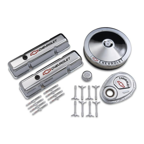 Proform Parts Engine Dress Up Kit 141-900 For Use With Small Block Chevy; Chrome; Steel