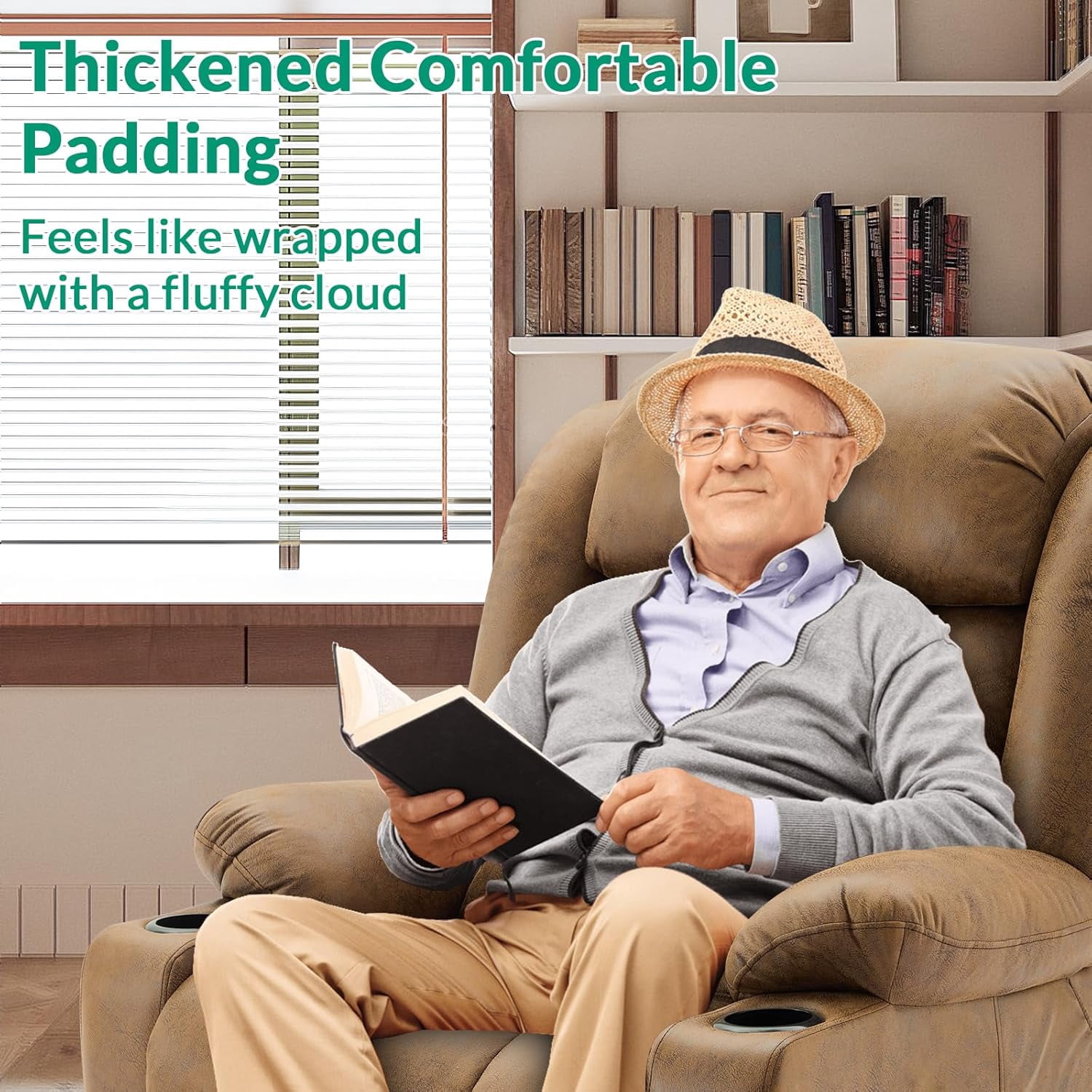 VIVIJASON Tall Man Large Dual Motor Power Lift Recliner Chair with Extended Footrest, Oversized Lay Flat Sleeper Electric Recliner W/Heat & Massage, Lumbar Pillow, USB & Type-C Ports, Brown
