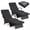 Mix Brown+Black, variant on Costway 1 PCS Folding Wicker Chaise Lounge with Slide-Out Ottoman, 11-Level Adjustable Backrest Mix Brown+Navy Blue