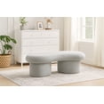thumbnail image 2 of Meridian Furniture Luka Grey Boucle Fabric Bench, 2 of 13