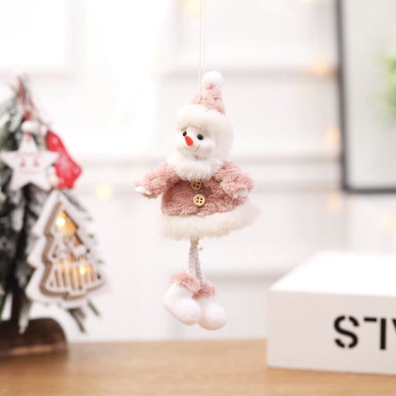 Plush Snowman Christmas Hanging Pendant Angel Toy Ornament For Tree Decor