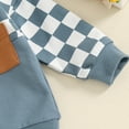 thumbnail image 4 of Toddler Baby Boy Girl Fall Winter Outfit Checkerboard Long Sleeve Sweatshirts Tops and Jogger Pants Set Infant Casual Clothes, 4 of 8