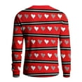 thumbnail image 5 of Fgvctg Valentine's Day Mens Sweater Crewneck Ribbed Knit Sweaters Love Heart Print Soft Slim Fit Long Sleeve Pullover Sweater Spring Oversized Blouses Pink 3XL, 5 of 5