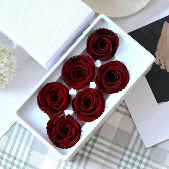 MixMart 6Pcs/Set Forever Preserved Roses in a Box, Real Roses That Last Up to 1 Years, Preserved Flowers for Delivery Birthday, Valentines Day Gifts for Her